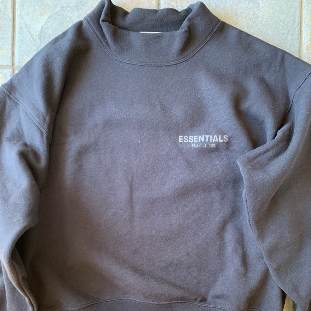 Fear of God Essentials Exclusive Navy Blue Mock Neck Sweater